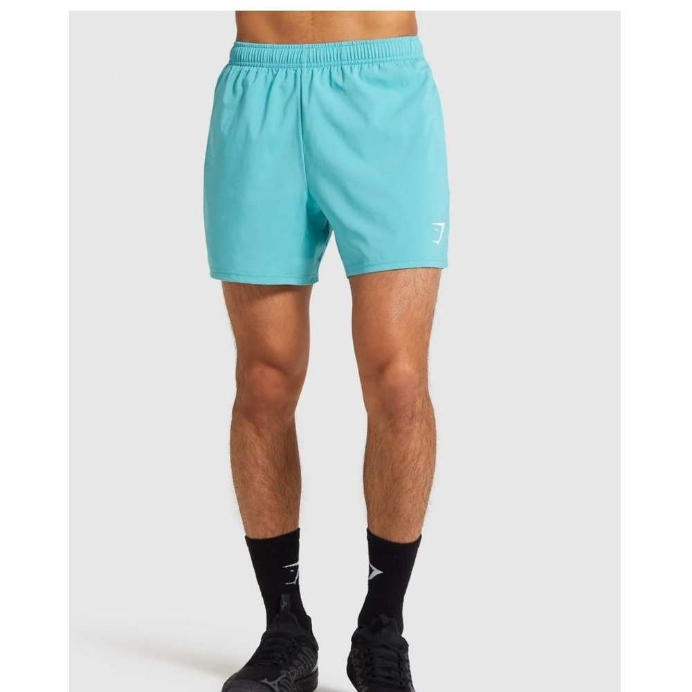 Gymshark Arrival Shorts Mens Large Teal Blue Excellent Condition 5 Inch Inseam